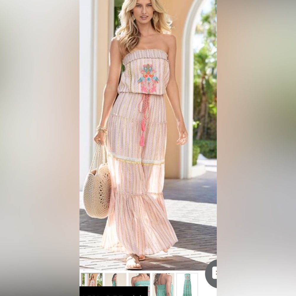 Venus shimmery strapless dress